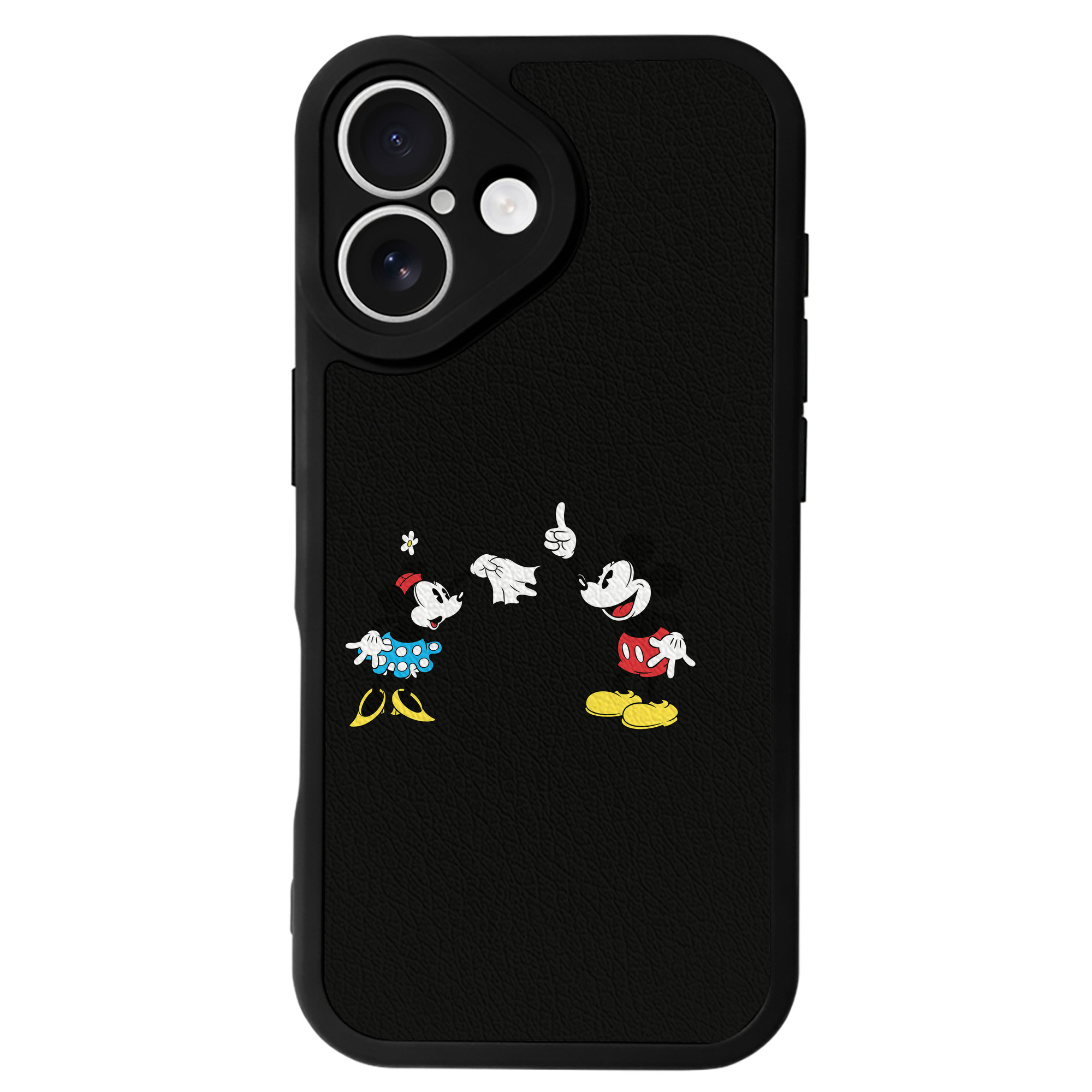 （画像用） ミッキーマウス Mickey Mouse 【iPhone 16シリーズ対応】シリコンスマホケース（レザー調） 材質：シリコン